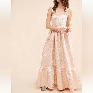 XS If By Sea Sleeveless Floral Jacquard Dress